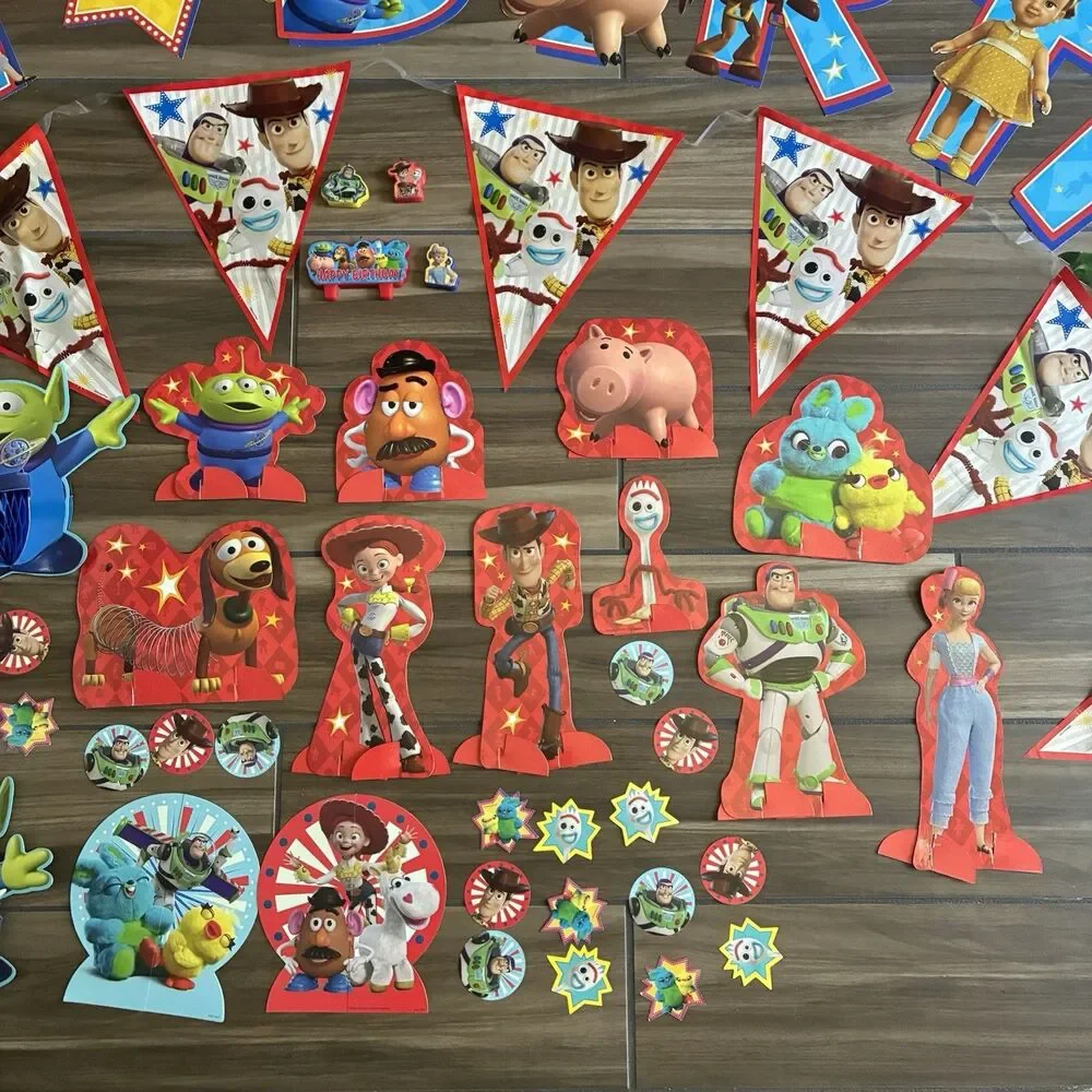 Toy Story 4 Birthday Party Decorations Lot of 60+ Disney Pixar Woody Buz Forky